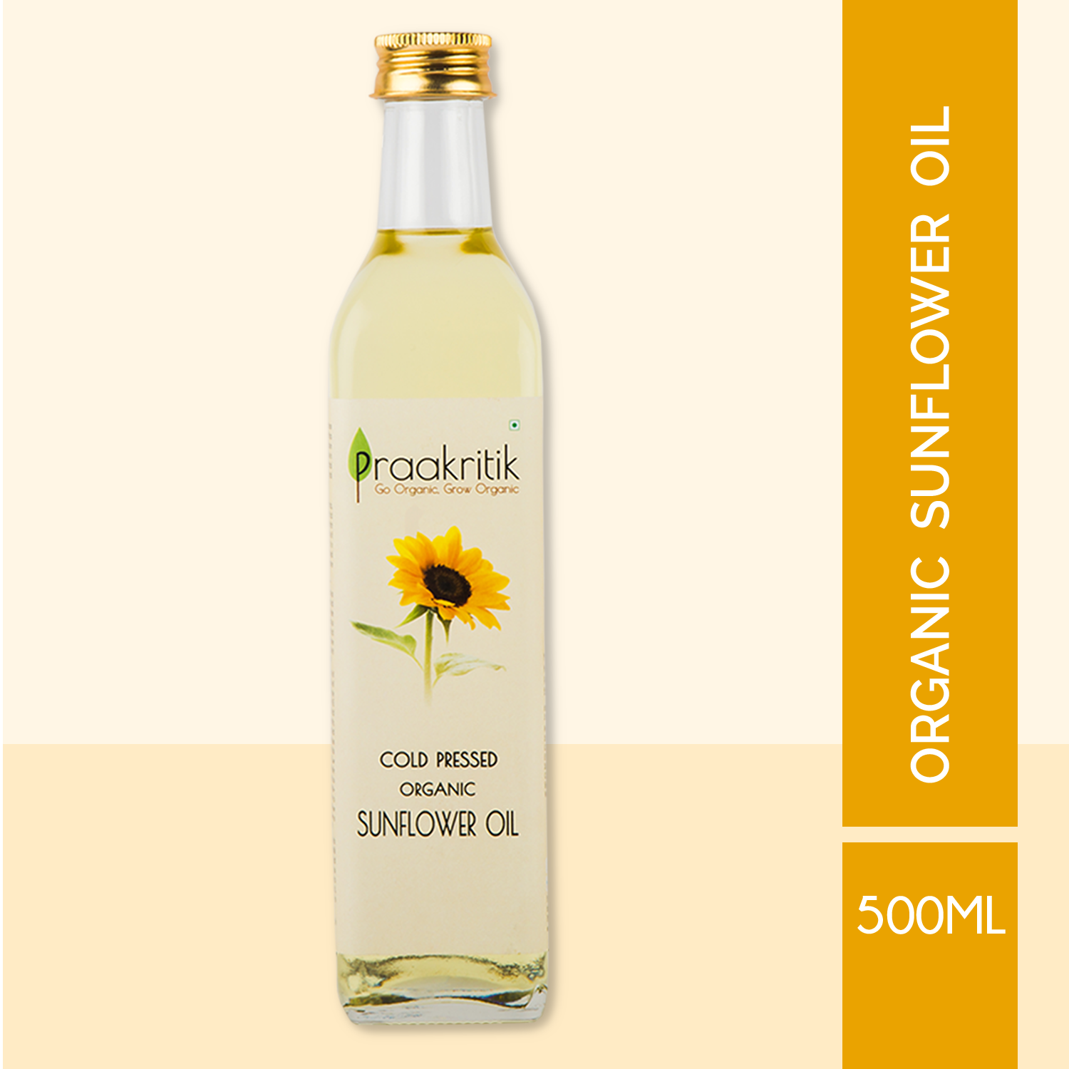 Organic Cold Pressed Sunflower Oil | 500 ml | Praakritik